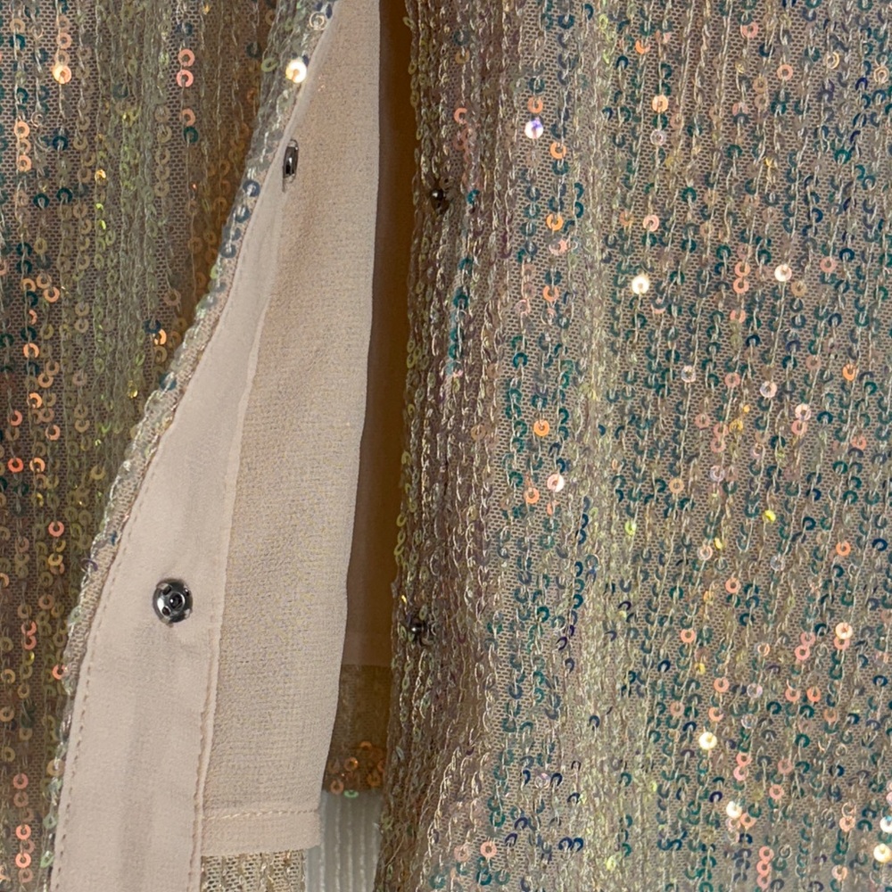 Sequin Embellished Crop Shirt - Blush - Picture 10 of 16